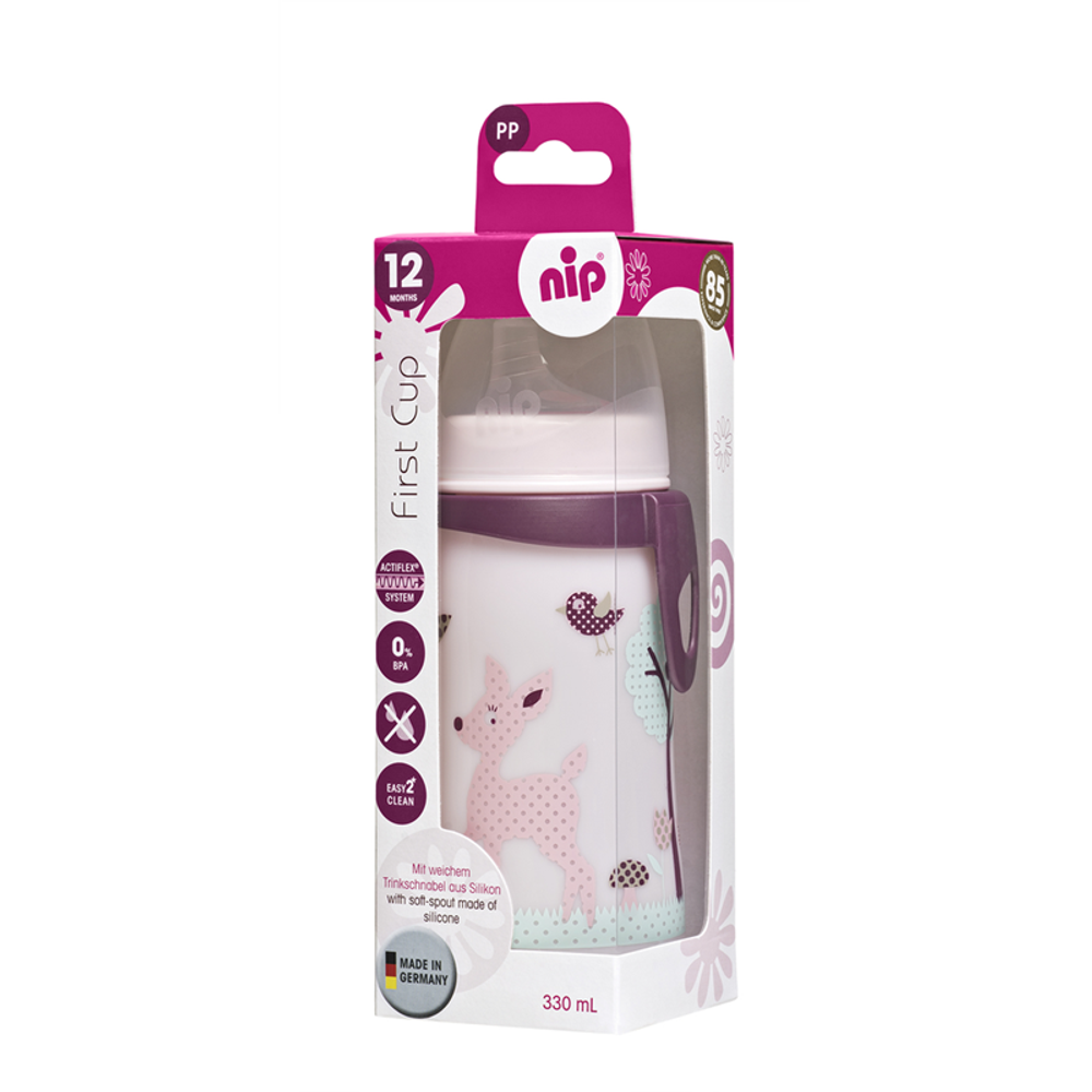 nip® Prva bebina čaša First Cup 330ml 12m+, Girl slika 2