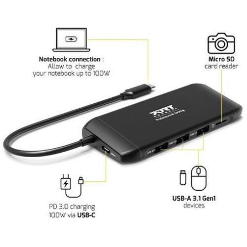 Port docking travel  USB-C, 1x4K ili 2xFHD, do 100W, 901913 slika 1