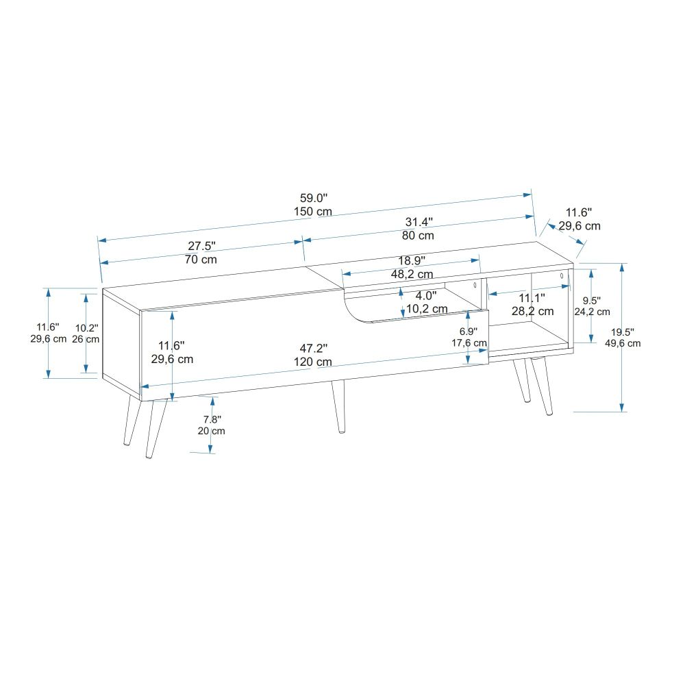 TV Stalak Alba - Atlantic Pine, Antracit slika 6