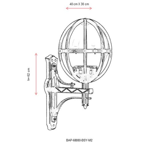 Crna spoljna zidna lampa BAP-68080-BSY-M2 slika 3