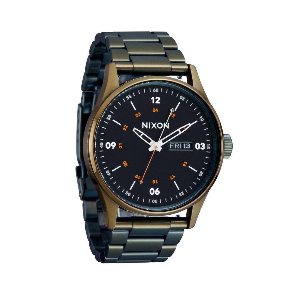 NIXON Sentry SS Orologio Uomo Acciaio – Classico Cronografo Con Datario, Colore Argento/Turchese (Modello A356-P)