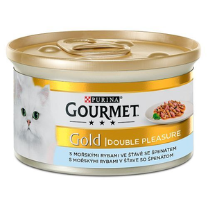 Gourmet Gold mokra hrana za mačke Riba Špinat 85g