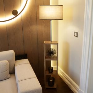 Opviq AYD-3150 Mink Wooden Floor Lamp