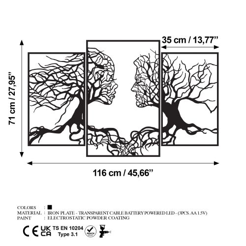 Wallity Metalna zidna dekoracija Tree Person 499 slika 7