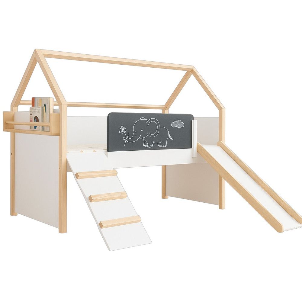 Kinder Home Drveni dječiji krevet kućica Montessori, 90x200cm slika 2