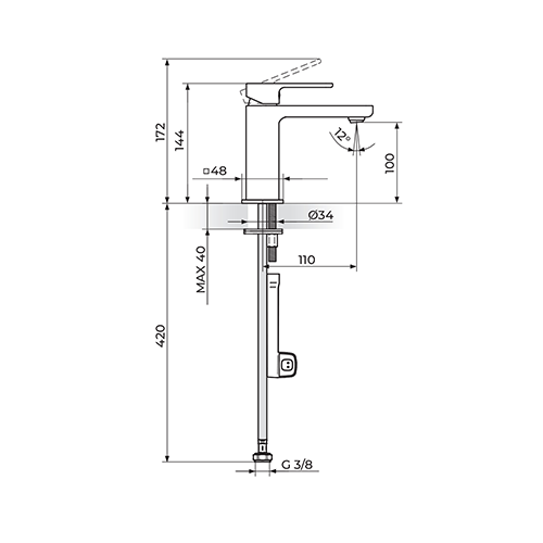 Rosan  S.2 Baterija za lavabo - hladna voda slika 2