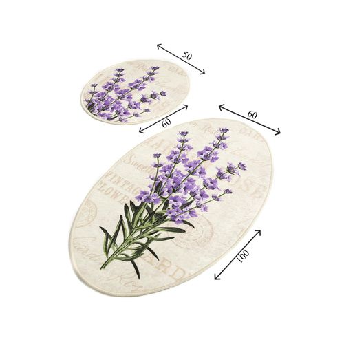 Lavender DJT Multicolor Bathmat Set (2 Pieces) slika 3