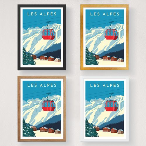 Wallity Poster A3, Les Alpes - 1990 slika 3