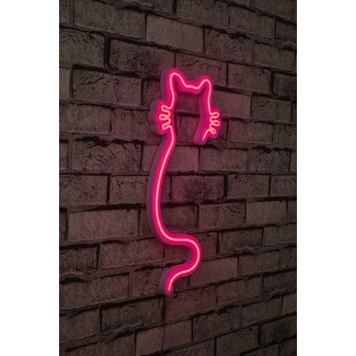 Wallity Cat - Pink Pink Dekorativna Plastična LED Rasveta slika 1