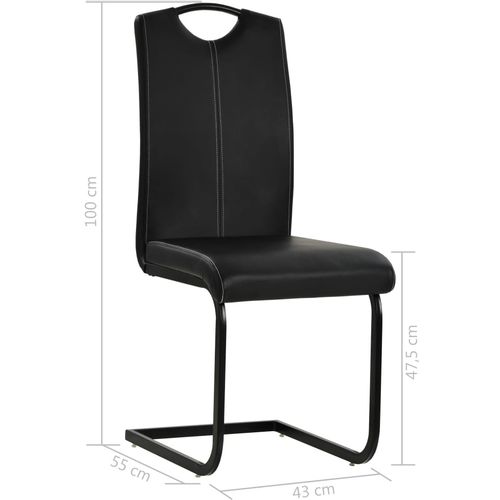 Konzolne blagovaonske stolice od umjetne kože 2 kom crne slika 7