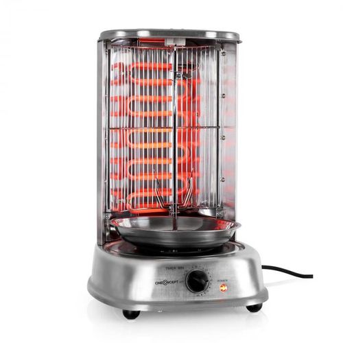 OneConcept Kebap Master vertikalni grill, Srebro slika 2