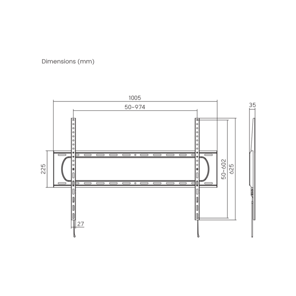 SBOX Zidni stalak PLB-7369F (60-120"/120kg/900x600) slika 3