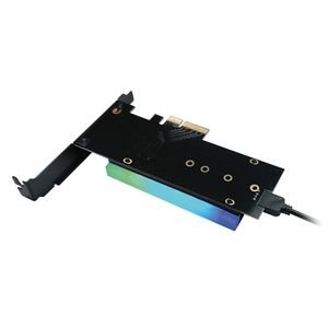 Kontroler LC POWER LC-PCI-M2-NVME-ARGB PCI-E for a M.2 NVME SSD with heatsink and ARGB lighting