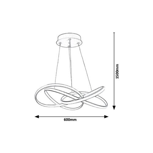 Rabalux Ambrosio visilica, braon, LED 40W slika 3