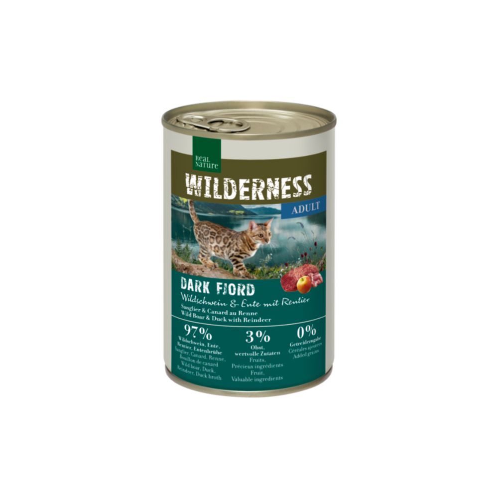 Real Nature Cat Adult Veprovina s patkom i sobom 400 g slika 1