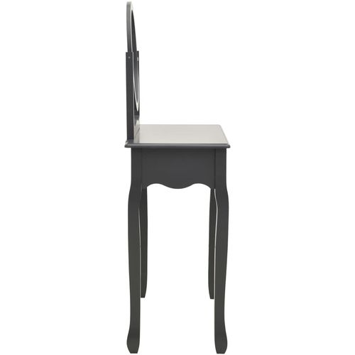 Toaletni stolić sa stolcem sivi 65x36x128 cm paulovnija i MDF slika 4