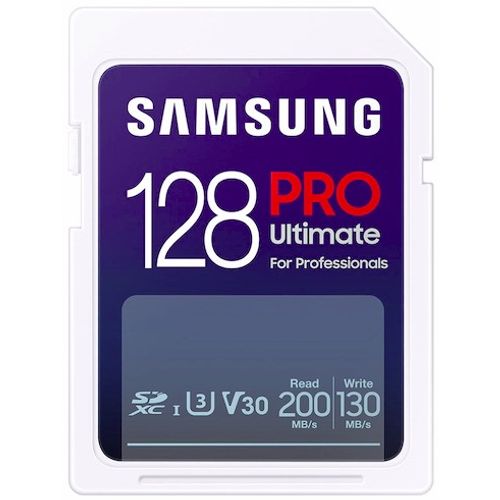 Samsung MB-SY128S/WW SD Card 128GB, PRO Ultimate, SDXC, UHS-I U3 V30, Read up to 200MB/s, Write up to 130 MB/s, for 4K and FullHD video recording slika 1