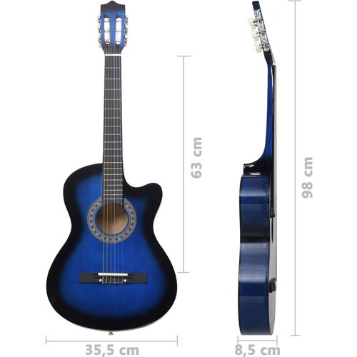 Klasična gitara Western s prorezom i 6 žica plava 38 " slika 7