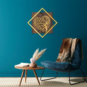 Dekorativni Zidni Ukras 'Tree v3 - Gold Walnut'
