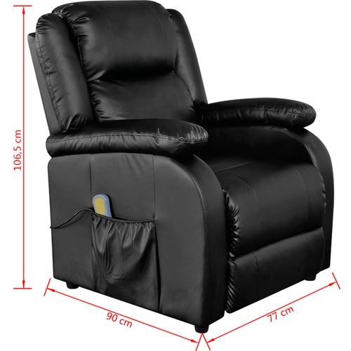 Masažna stolica od umjetne kože crna slika 34