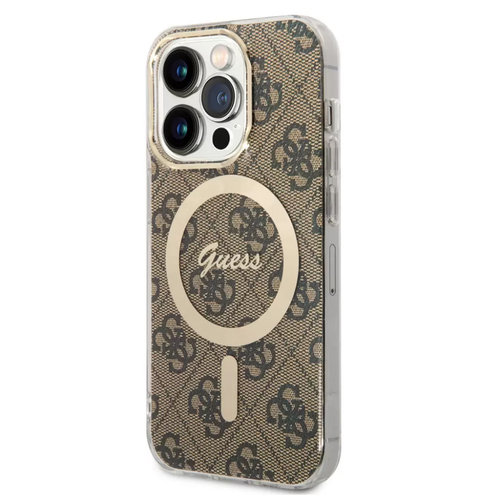 Maska Guess Hc Magsafe IML 4G Pattern za iPhone 15 Pro 6.1 braon (GUHMP15LH4STW) slika 1