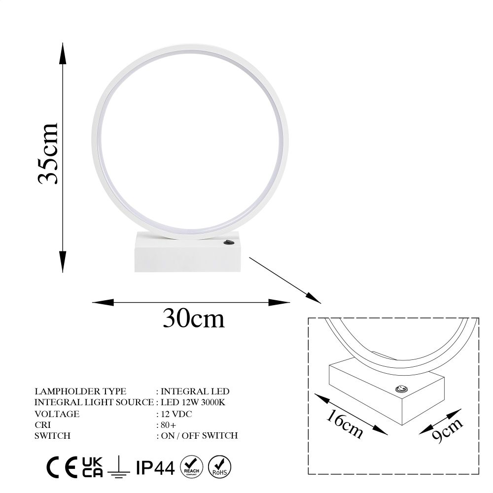 Halka - 13308 Bijela Stolna Lampa slika 8