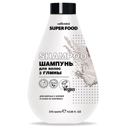 CAFÉ MIMI Šampon za kosu SUPER FOOD Dubinsko čišćenje (3 vrste gline) 370 ml slika 1