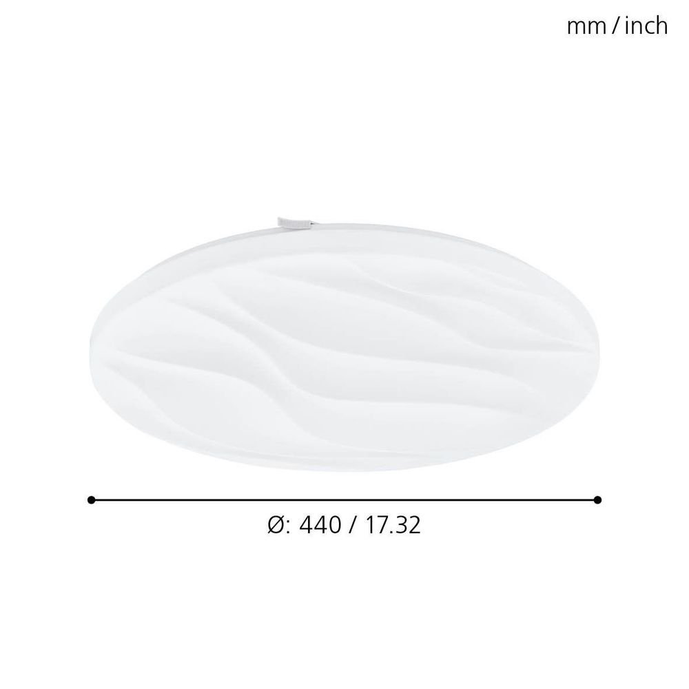 Eglo Benariba Zidna/Stropna LED Lampa, 22W, 2450lm, Promjer 440mm, Bijela Plastika slika 3
