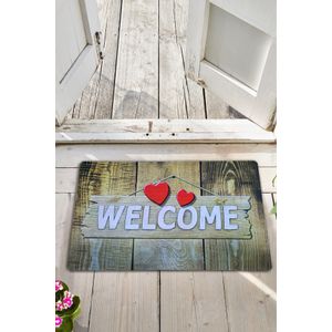 Pvc Wooden Heart  Multicolor Pvc Doormat