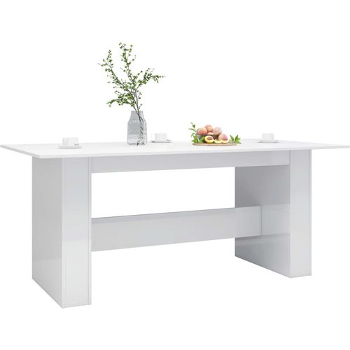 Blagovaonski stol visoki sjaj bijeli 180 x 90 x 76 cm iverica slika 48
