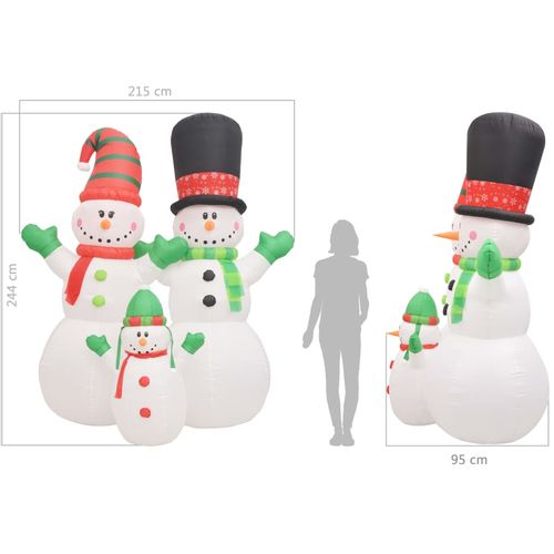 Obitelj božićnih snjegovića na napuhavanje LED IP44 240 cm slika 4