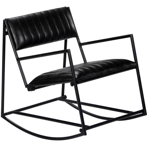 282905 Rocking Chair Black Real Leather slika 12