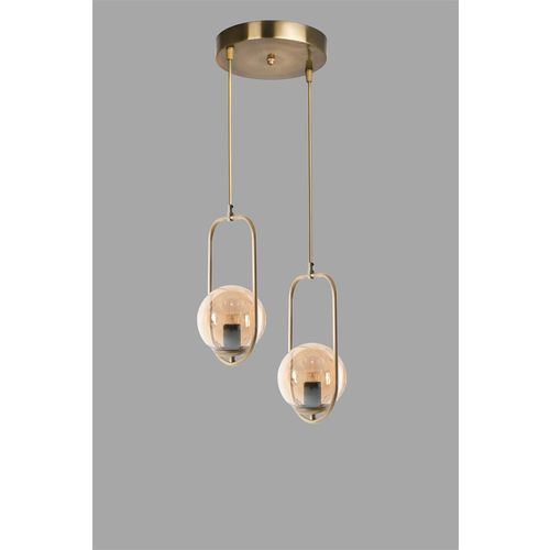 Ahu 2 Li Tepsili Bal Camlı Eskitme Sarkıt Copper Chandelier slika 3