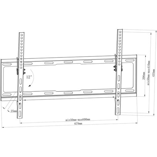 Držač za TV s vertikalnom podesivošću 600 x 400 mm , 32" slika 20