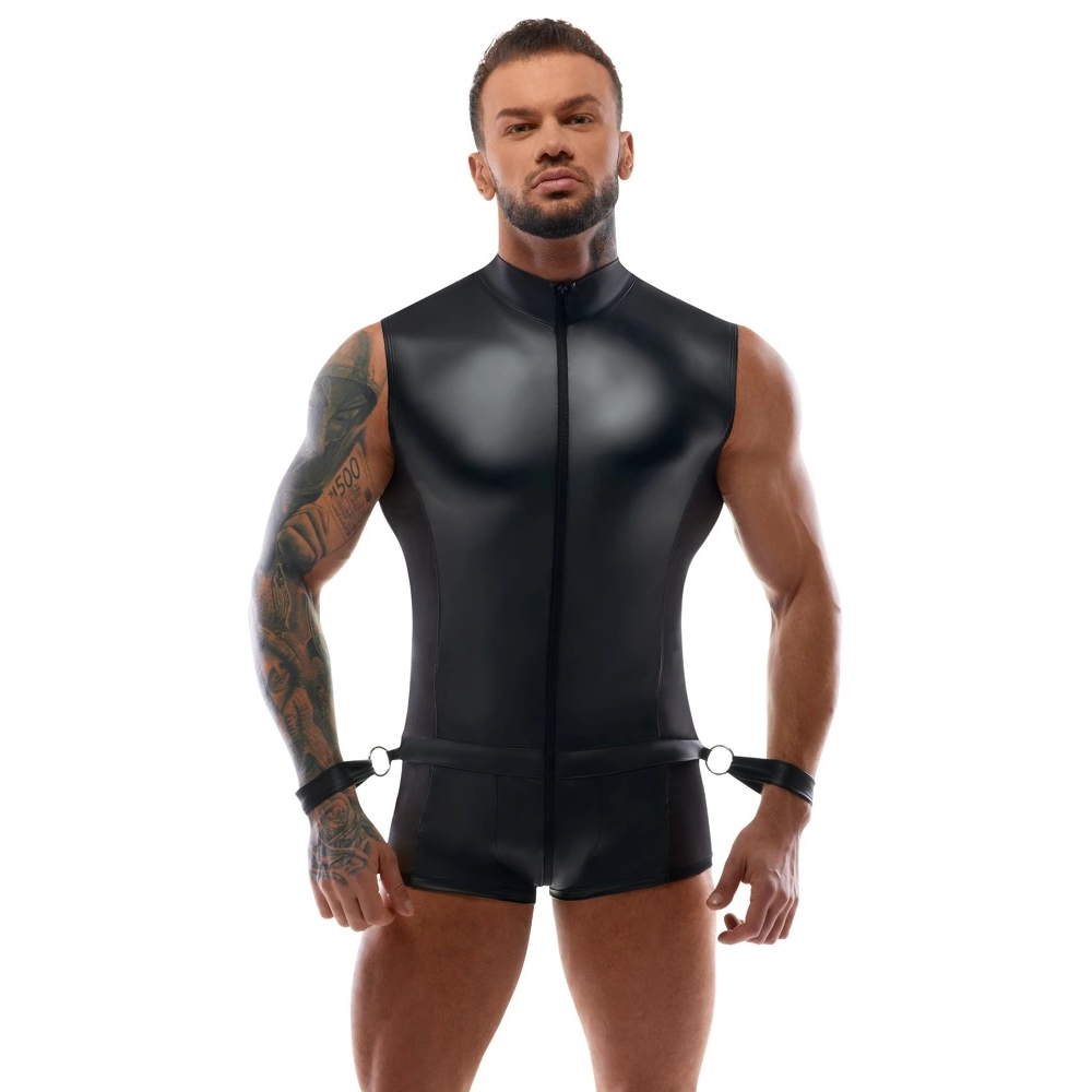 Svenjoyment Bondage muški kombinezon s manšetama – veličina S slika 2
