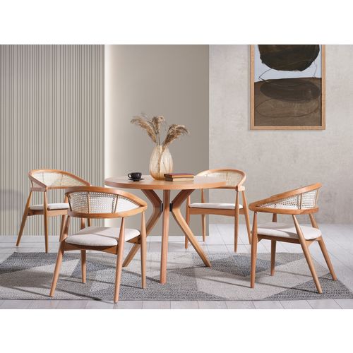 Vegas - Natural Natural Dining Table & Chairs Set (4 Pieces) slika 2