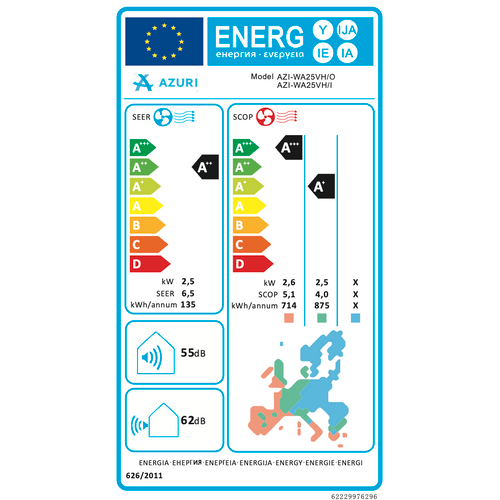 AZURI NORA PREMIUM klima uređaj 2,50 kW, INVERTER - set, unutarnja i vanjska jedinica  slika 4