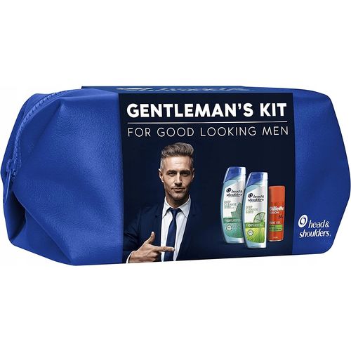 Head & Shoulders + Gillette Poklon paket šampon 2x300ml & gel za brijanje 75ml + kozmetička torba slika 2