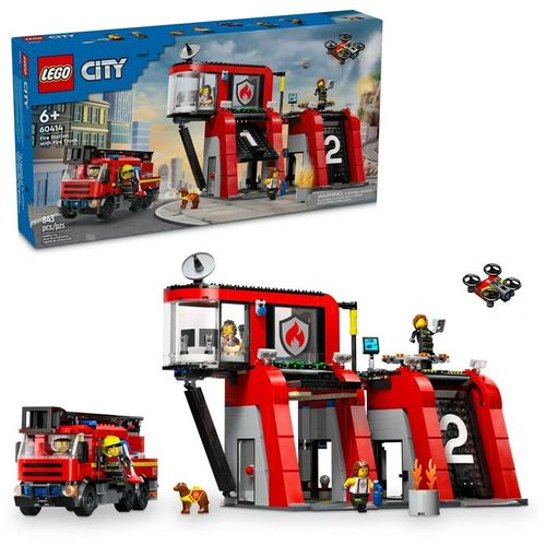 Playset Lego 60414 Fire station with Fire engine slika 1