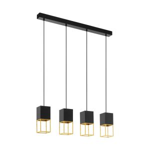Eglo Montebaldo Visilica/4, LED, GU10, 4x5W, Crno/Zlatna