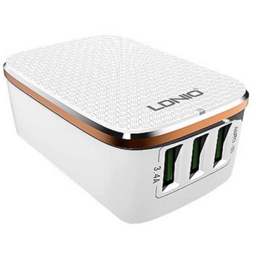 LDNIO 3 Ports USB Charger 5V/3.4A/17W A3304, bijeli slika 3