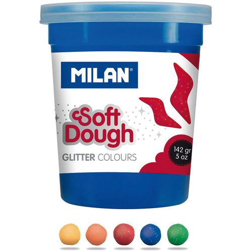 Plastelin MILAN Glitter Soft Dough set 5 boja X 142g slika 3