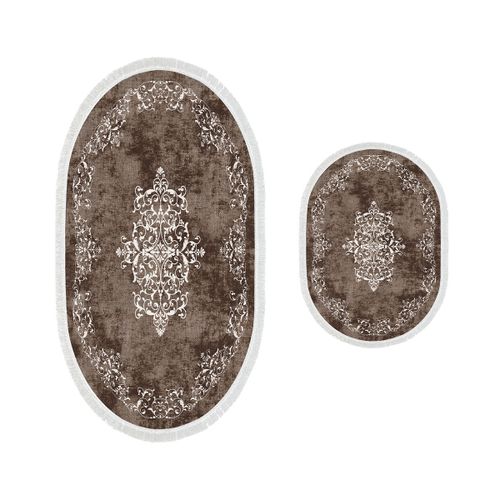 410616-O - Brown Brown Bathmat Set (2 Pieces) slika 2