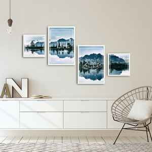 4PBCT-07 Multicolor Decorative Framed MDF Painting (4 Pieces)