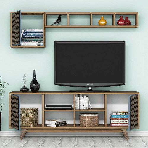 Woody Fashion TV jedinica, İnci - Walnut, Blue slika 2