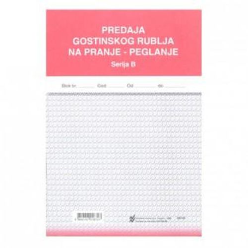 XII-36 PREDAJA GOSTINSKOG RUBLJA NA PRANJE I PEGLANJE; Blok 3 x 50 listova, 14,8 x 21 cm slika 1