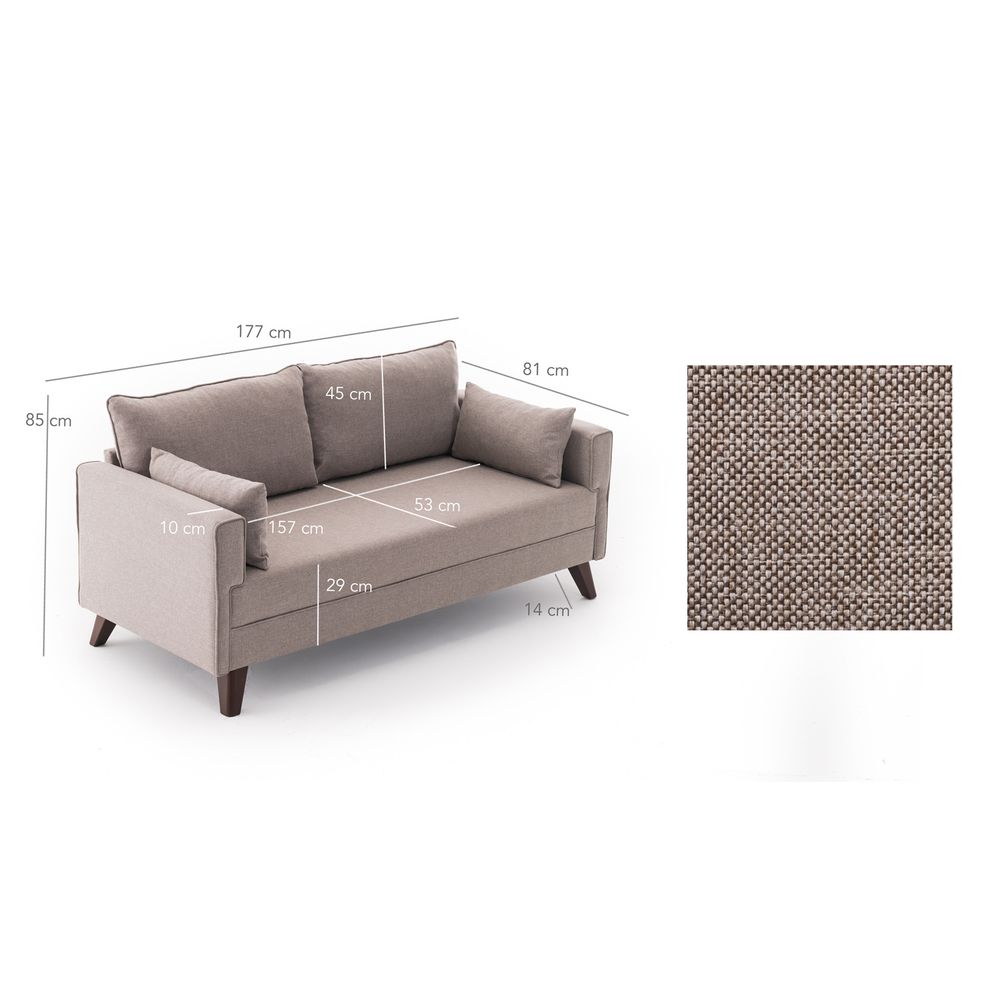 Bella Sofa za 2 - Krem slika 7