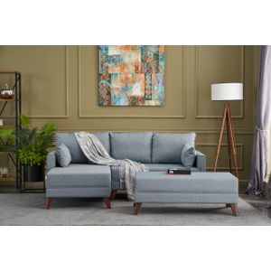Bella Soft Mini Köşe Left - Plavi Kutni Sofa-Krevet