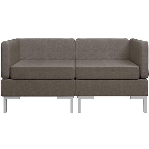 2-dijelni set sofa od tkanine smeđe-sivi slika 26