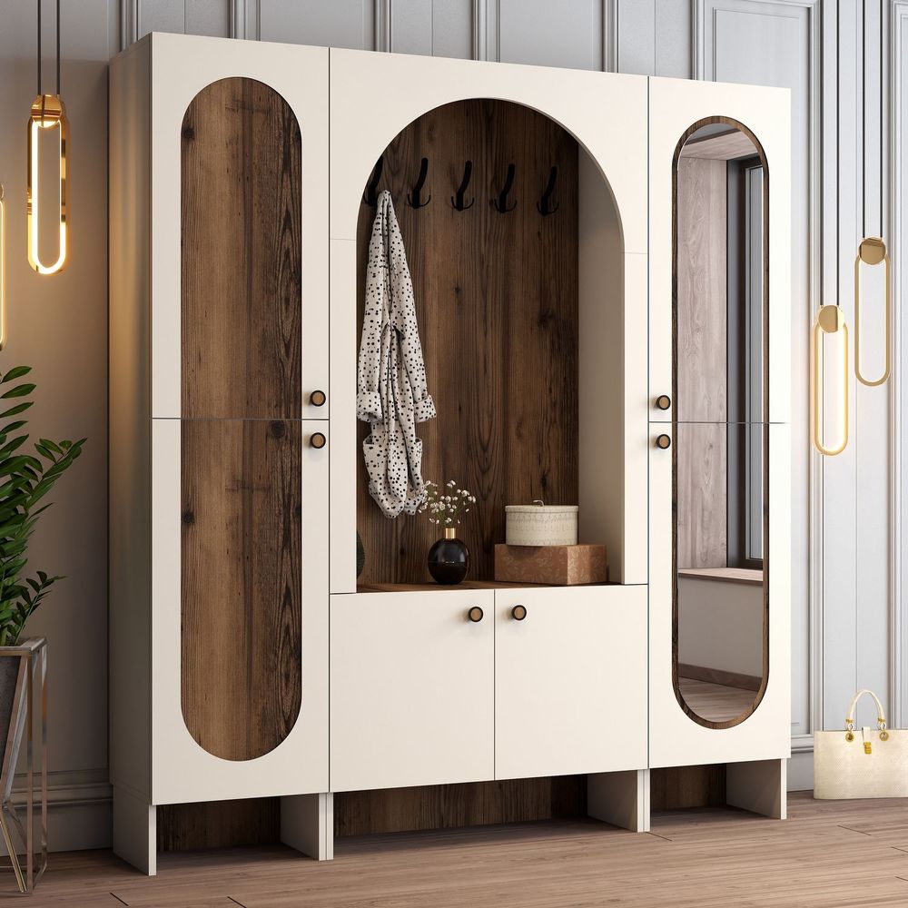 Hall Stand Palermo KLM - Krem i Orah slika 4
